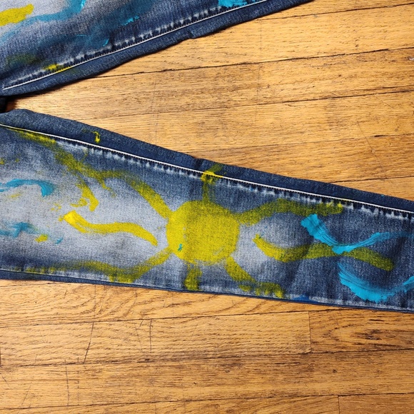 American Eagle Outfitters Super Stretch Jeggings Size 4 Graphic Art Design - Picture 4 of 16